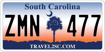 SC license plate ZMN477