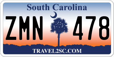 SC license plate ZMN478