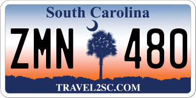 SC license plate ZMN480