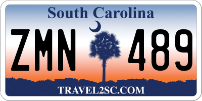 SC license plate ZMN489