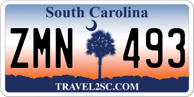 SC license plate ZMN493