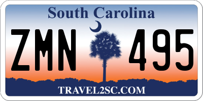 SC license plate ZMN495