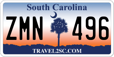 SC license plate ZMN496