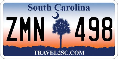 SC license plate ZMN498