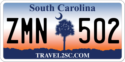 SC license plate ZMN502