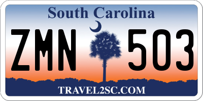 SC license plate ZMN503