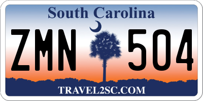 SC license plate ZMN504
