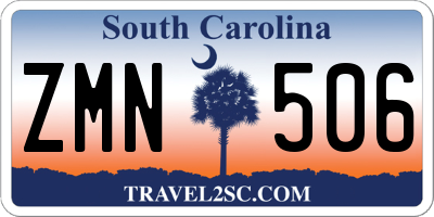 SC license plate ZMN506
