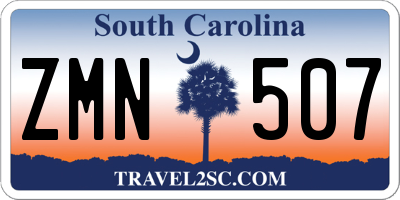 SC license plate ZMN507