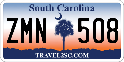 SC license plate ZMN508