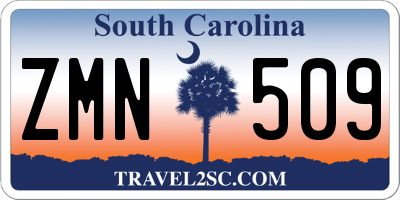 SC license plate ZMN509
