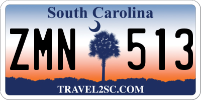 SC license plate ZMN513