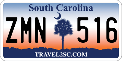 SC license plate ZMN516