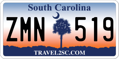 SC license plate ZMN519