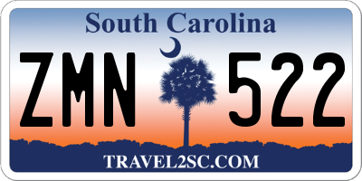 SC license plate ZMN522
