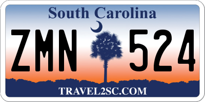 SC license plate ZMN524