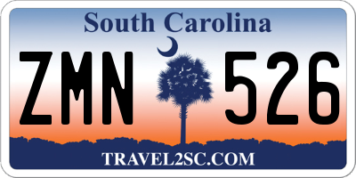 SC license plate ZMN526