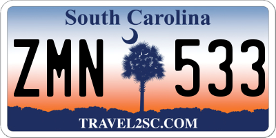 SC license plate ZMN533