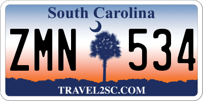 SC license plate ZMN534