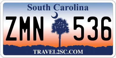 SC license plate ZMN536