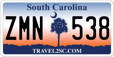 SC license plate ZMN538