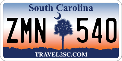 SC license plate ZMN540