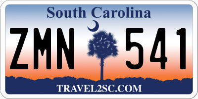 SC license plate ZMN541