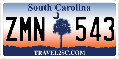 SC license plate ZMN543