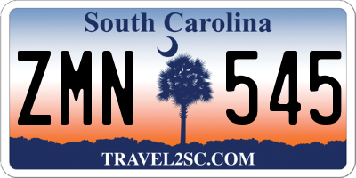 SC license plate ZMN545