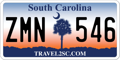 SC license plate ZMN546
