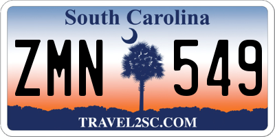 SC license plate ZMN549