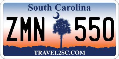 SC license plate ZMN550