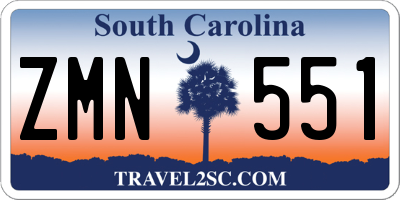 SC license plate ZMN551