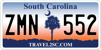 SC license plate ZMN552