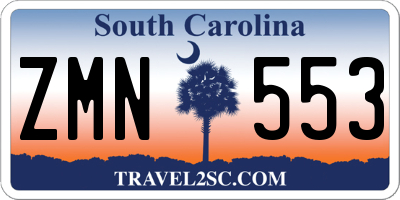 SC license plate ZMN553