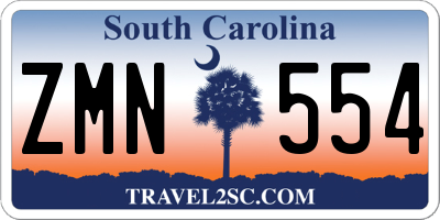 SC license plate ZMN554