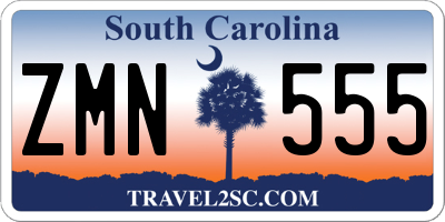 SC license plate ZMN555