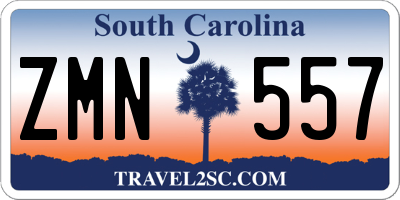 SC license plate ZMN557