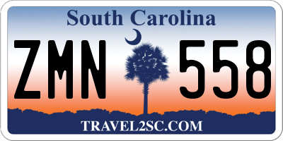 SC license plate ZMN558