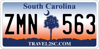 SC license plate ZMN563