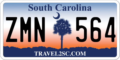 SC license plate ZMN564