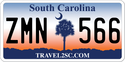 SC license plate ZMN566