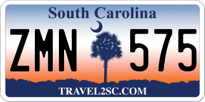 SC license plate ZMN575
