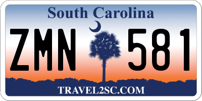 SC license plate ZMN581