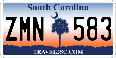SC license plate ZMN583