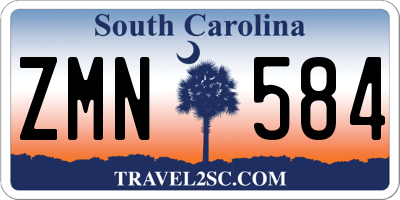 SC license plate ZMN584