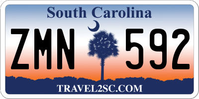 SC license plate ZMN592