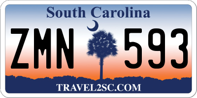 SC license plate ZMN593
