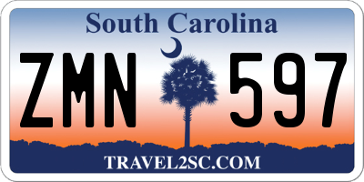 SC license plate ZMN597