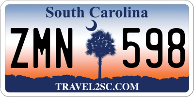 SC license plate ZMN598